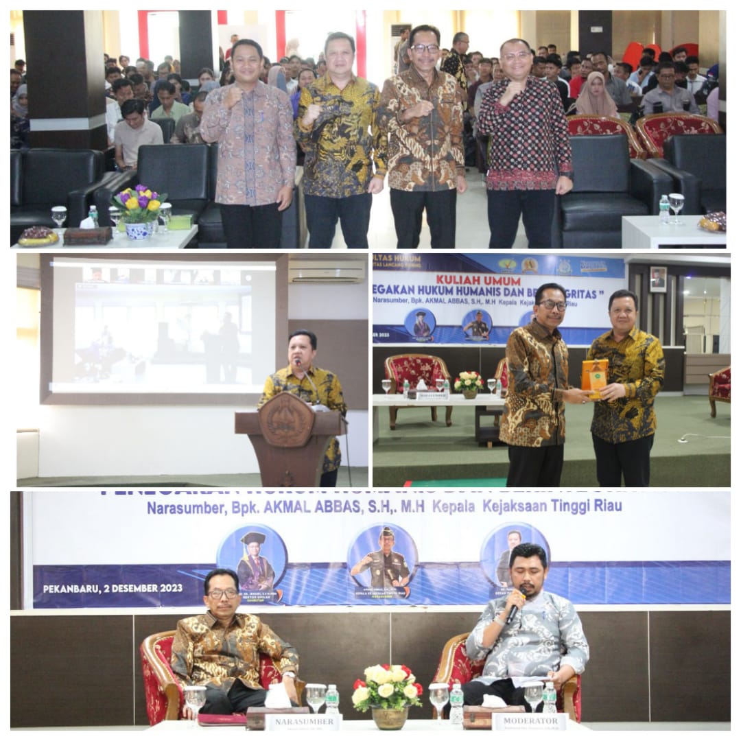 Kepala Kejaksaan Tinggi (Kajati) Riau Sampaikan Kuliah Umum Penegakan Hukum Humanis dan Berintegritas di Fakultas Hukum Unilak