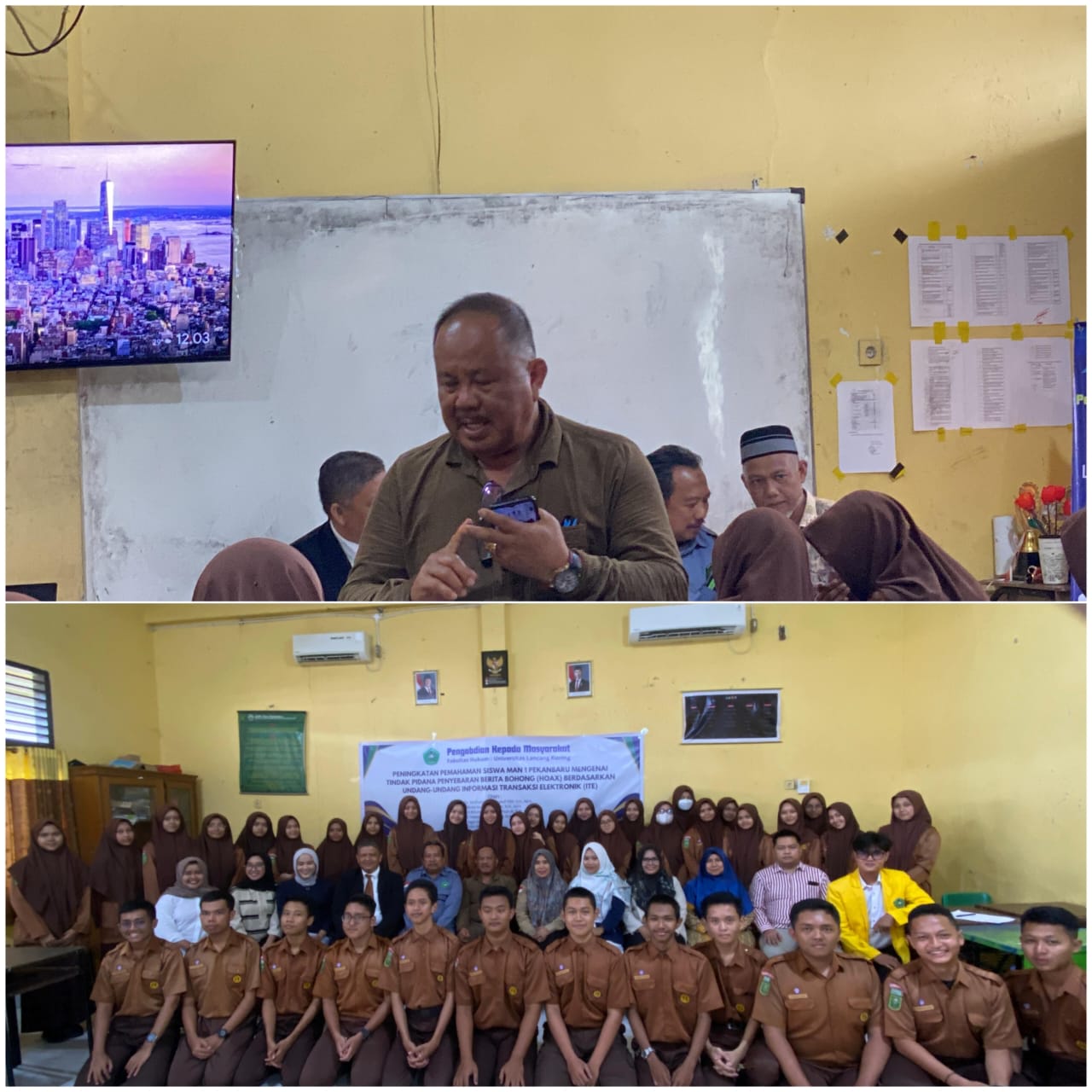 Pentingnya Pemahaman Terhadap Kejahatan Penyebaran Berita Bohong (Hoax), Tim Pengabdian FH Unilak Berikan Penyuluhan Bagi Siswa/i Di MAN 1 Pekanbaru