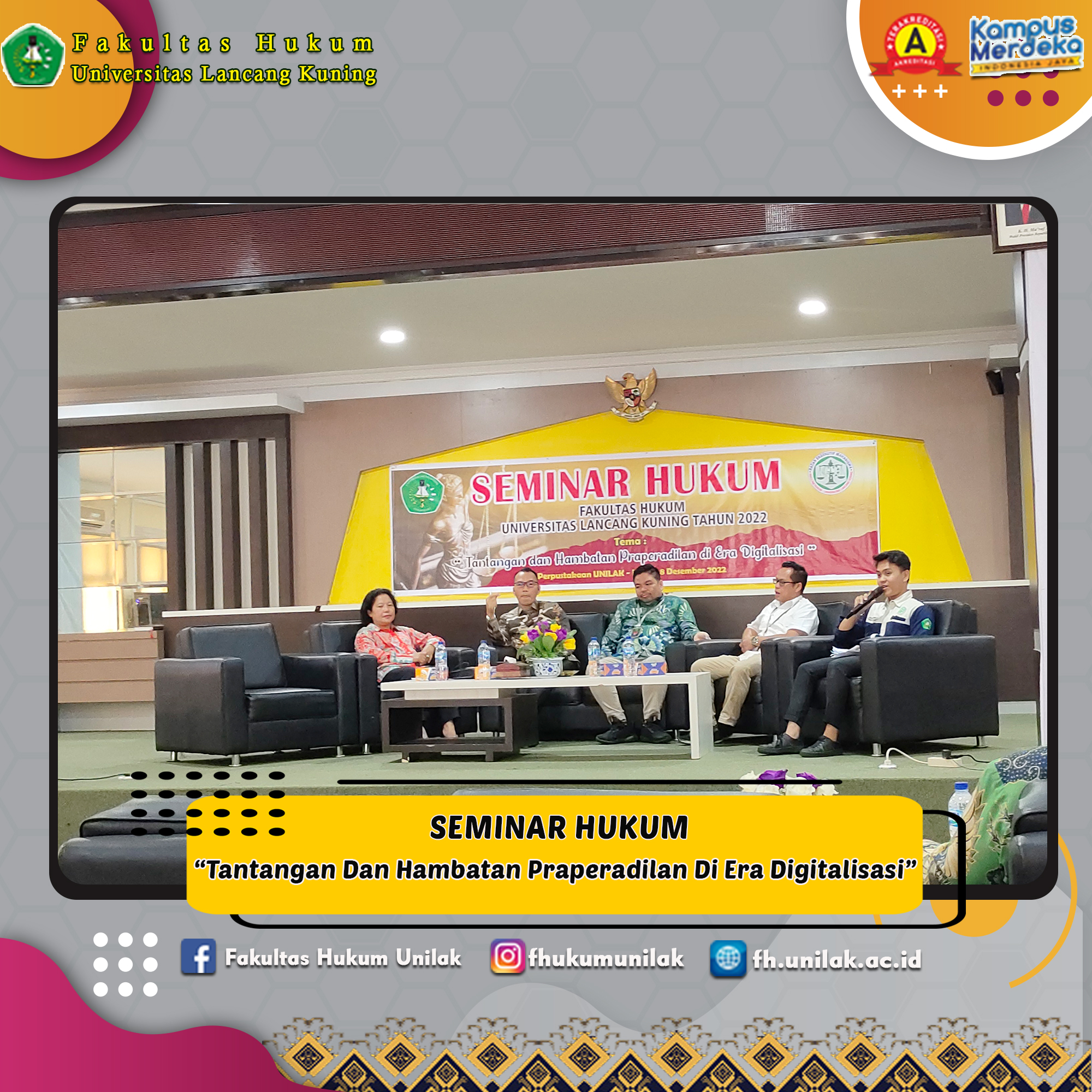 BEM FH Unilak mengadakan Seminar Hukum Restorative  Justice