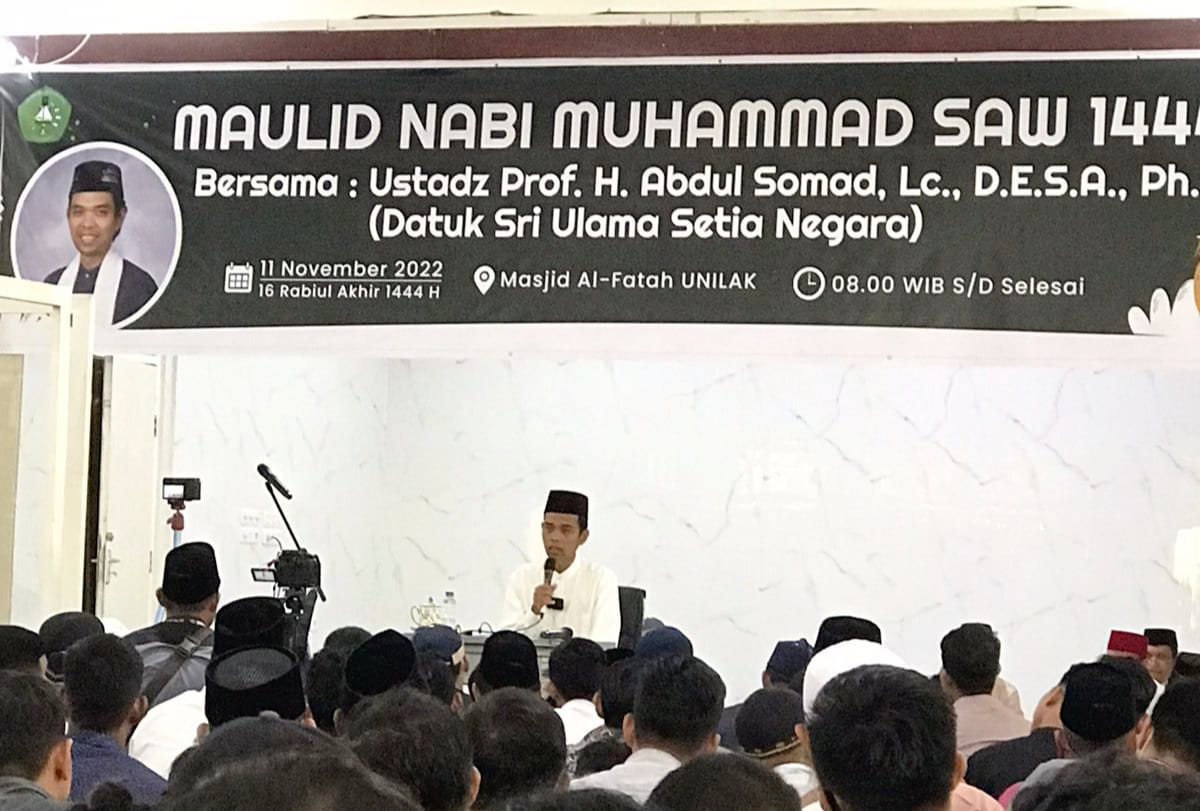 Civitas Akademika FH Unilak Mengikuti Kajian MAULID NABI TAHUN 1444 H/ 2022 M
