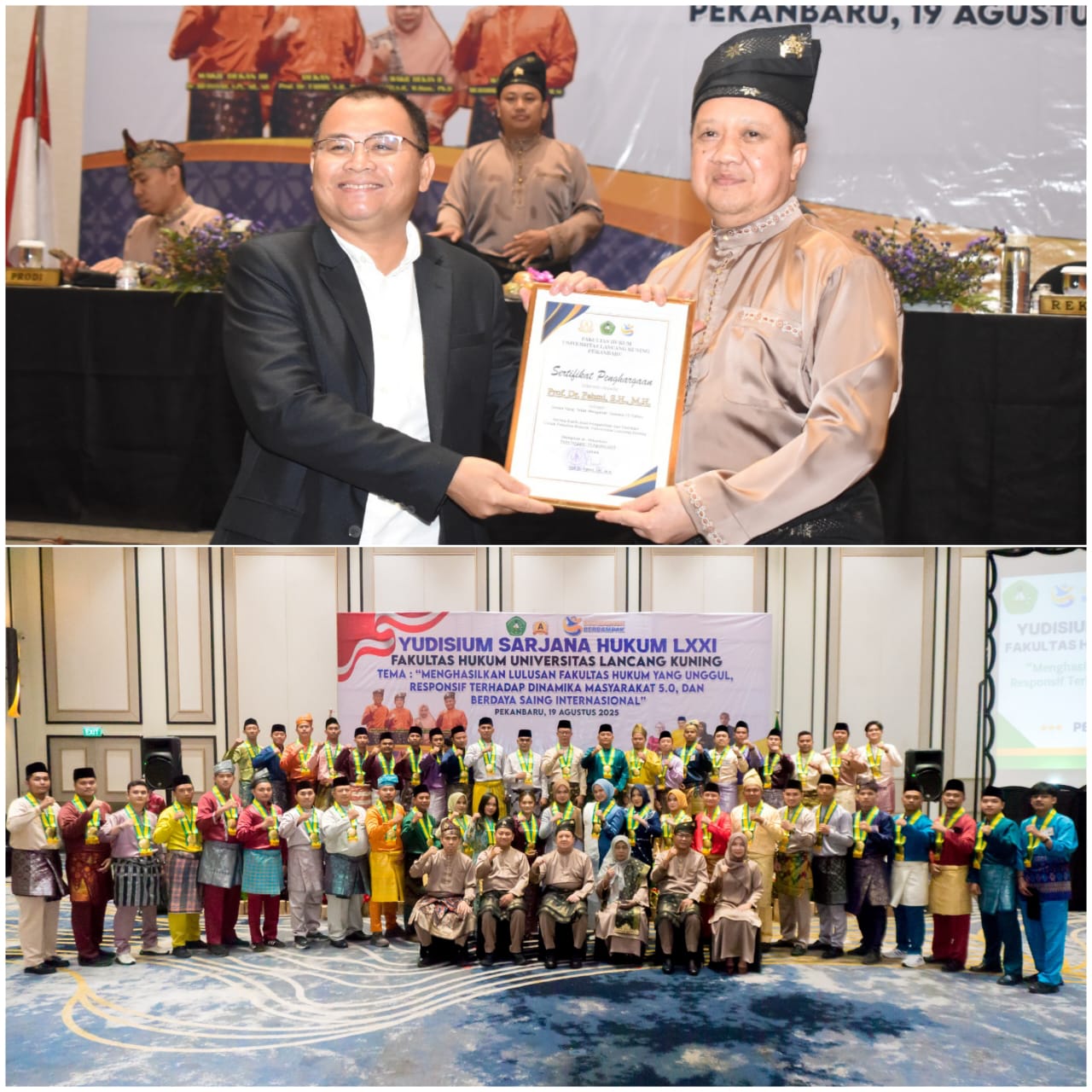 FH Unilak Gelar Yudisium Ke - LXXI Beri Penghargaan Kepada Dosen Yang Mengabdi lebih dari 25 Tahun