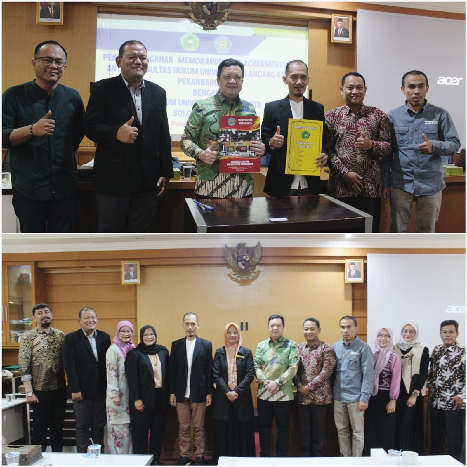 Tingkatkan Kerjasama Tridharma Perguruan Tinggi, FH Unilak Menandatangani Memorandum of Agreement (MoA) dengan FH Universitas Surakarta (UNSA)