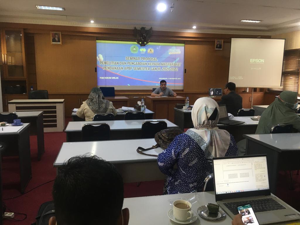 P3M FH Unilak Melaksanakan Seminar Proposal Penelitian Dan Pengabdian Kepada Masyarakat Periode Semester Ganjil Tahun Akademik 2021/2022.