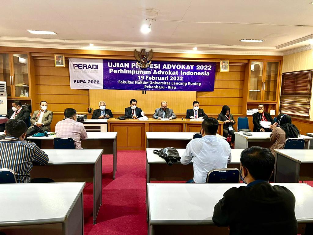 Fakultas Hukum Unilak Dan Dpc Peradi Pekanbaru Gelar Ujian Profesi Advokat tahun 2022