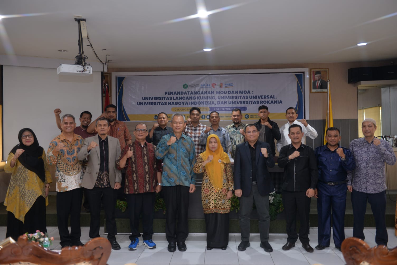 Wakil Dekan 1 FH Unilak Hadiri Penandatangan MoU Dan MoA Antara Unilak, Universitas Universal, Universitas Nagoya Indonesia, Dan Universitas Rokania