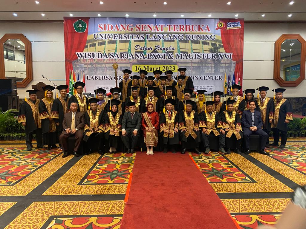 Dekan FH dan Wakil Dekan 1 FH Unilak menghadiri Rapat Senat sidang Terbuka  Wisuda Sarjana yang ke LXVI dan Magister XVI Unilak